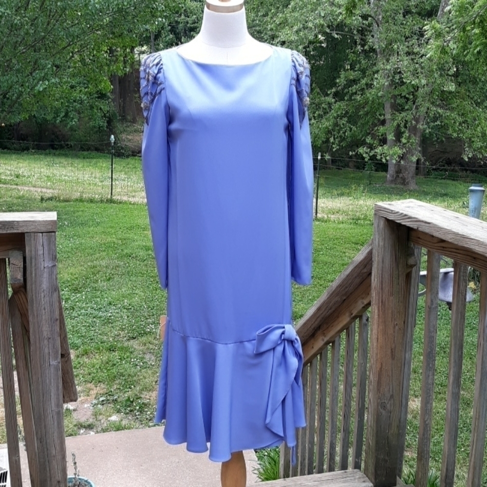 Vintage 1970s union made USA purple prom dress nwt purple bridesmaid formal ball